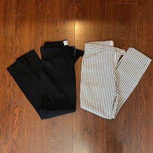 2 pairs of GAP signature skinny ankle dress pants.